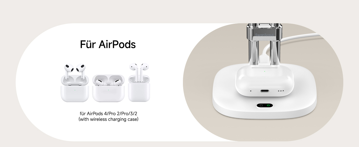 Зарядний пристрій 2 в 1 для Apple Watch та iPhone, SwanScout 709M (Білий)