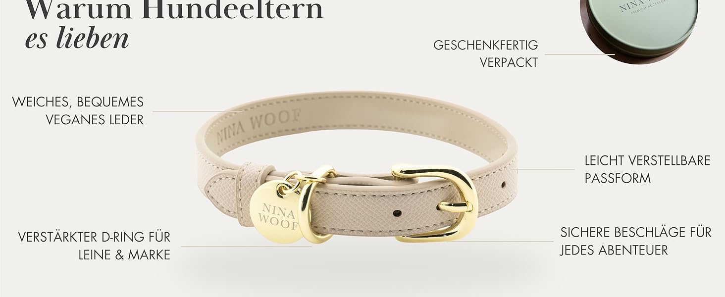 Нашийник для собак Nina Woof Milan з веганської шкіри, м'який, регульований, з крокодиловим тисненням, фіолетовий, розмір M, обхват шиї 38–48 см