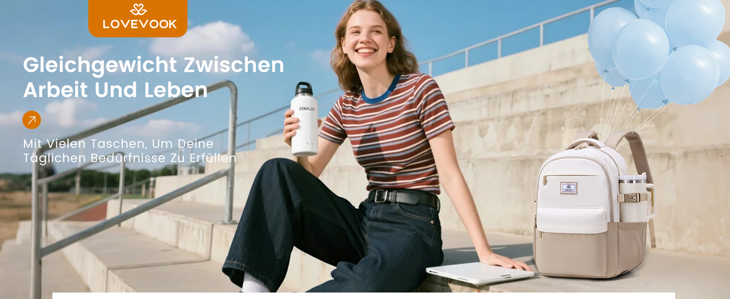 LOVEVOOK Рюкзак для жінок, 15.6 дюймів, рюкзак для ноутбука, шкільний рюкзак для дівчаток-підлітків, водонепроникний, з багатьма відділеннями, сучасний рюкзак для роботи, школи, подорожей, чорний