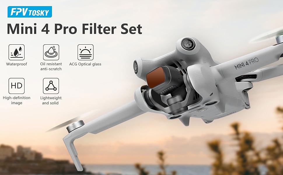 Набір ND фільтрів для DJI Mini 4 Pro | FPVtosky Mini 4 Pro | CPL, ND16, ND32, ND64, ND128, ND256