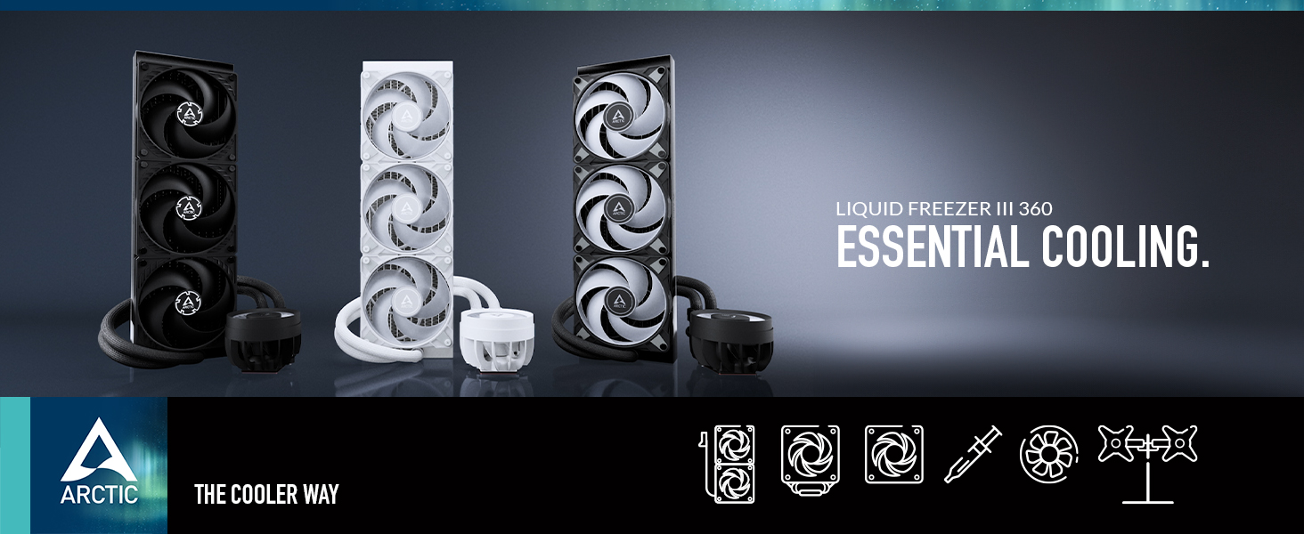 Система водяного охолодження ARCTIC Liquid Freezer III 360 A-RGB для ПК: 3x120мм радіатор, PWM-насос, підтримка AMD AM5/AM4, Intel LGA1851/1700