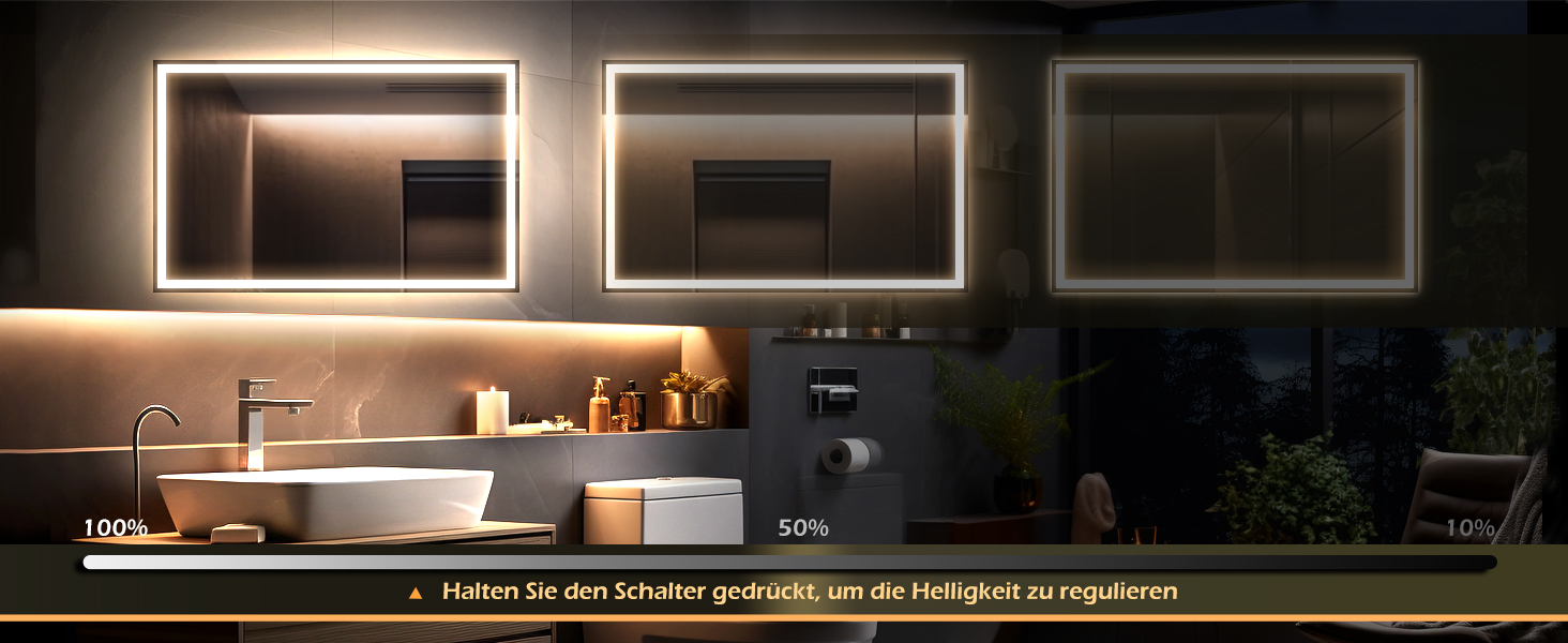 LED дзеркало для ванної кімнати KWW 80x100 см з підсвічуванням, протитуманне, регульоване освітлення, настінне, з сенсорною кнопкою