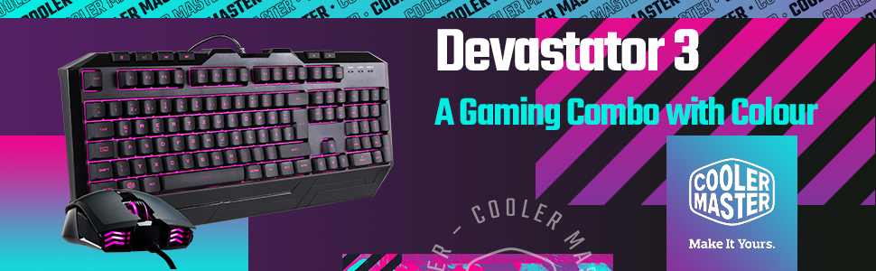 Комбо Cooler Master Devastator 3: Клавіатура та миша для геймінгу - AZERTY FR Layout