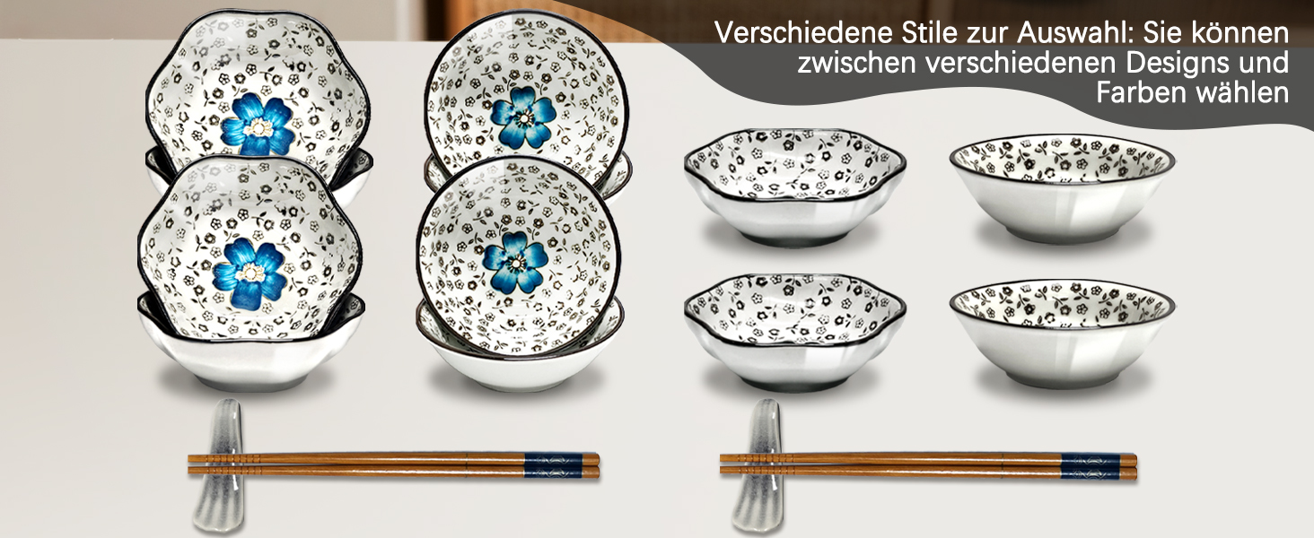 Набір для суші на 4 особи, 12 шт. з кераміки, круглий, з візерунком квітки сливи. Ідеальний подарунок на свята.