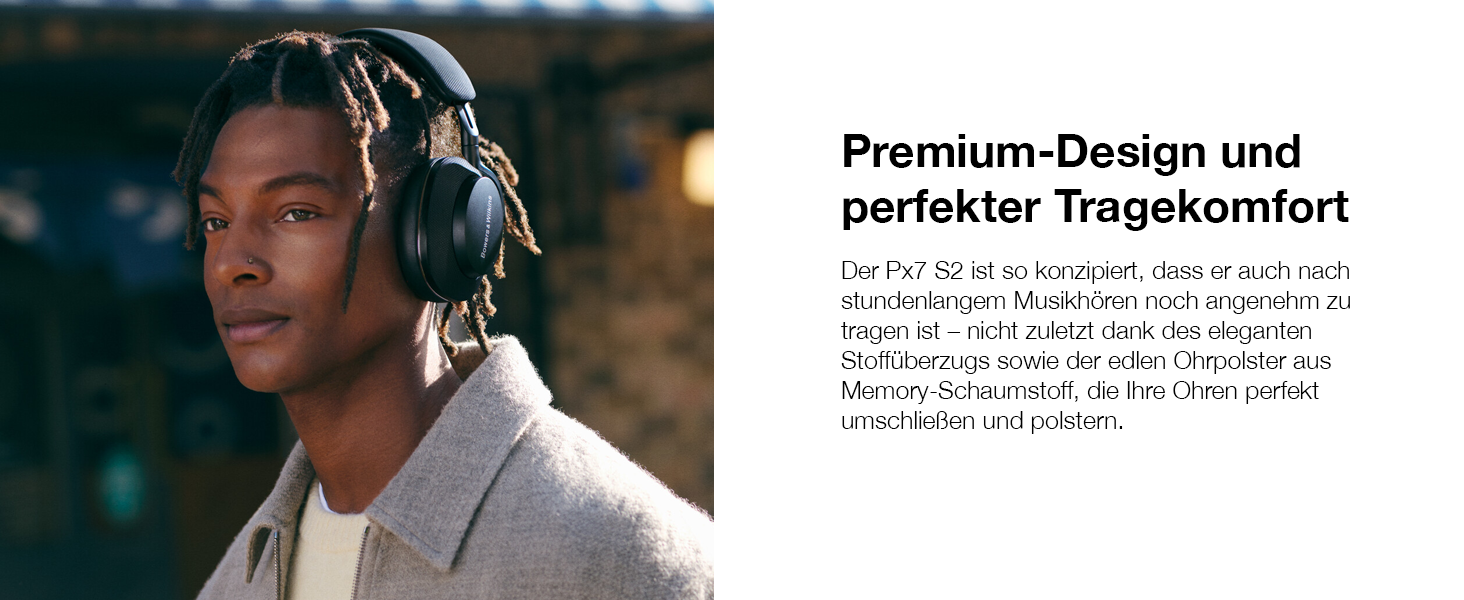 Навушники Bowers & Wilkins Px7 S2 Bluetooth з активним шумозаглушенням, бездротові, Qualcomm aptX™ Adaptive, швидка зарядка, 30 годин відтворення, 6 мікрофонів - сірий