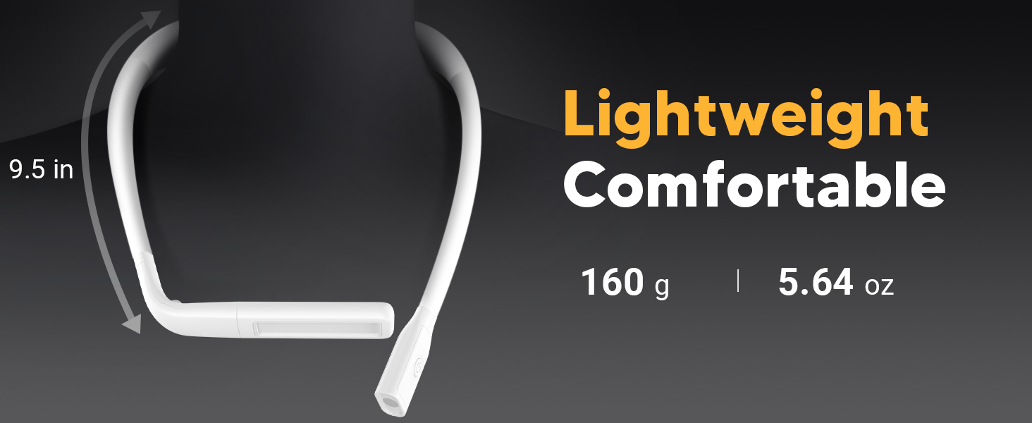 LED лампа на шию для читання Buch - 3 кольори, для в'язання, рукоділля, подарунок чоловікові. Біла