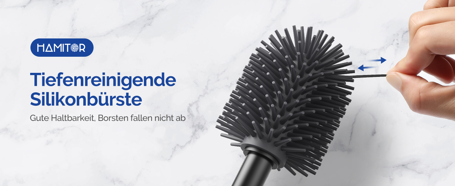 Набір для чищення унітазу HAMITOR з силіконової щітки, підставка та очищувач для краю унітазу. Набір для ванної кімнати, 1 шт., чорний