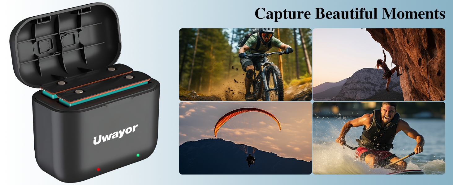 Запасний акумулятор Uwayor для Insta360 X3, 3-канальне USB-зарядне пристрій, сумісний з камерою Insta360 One X3