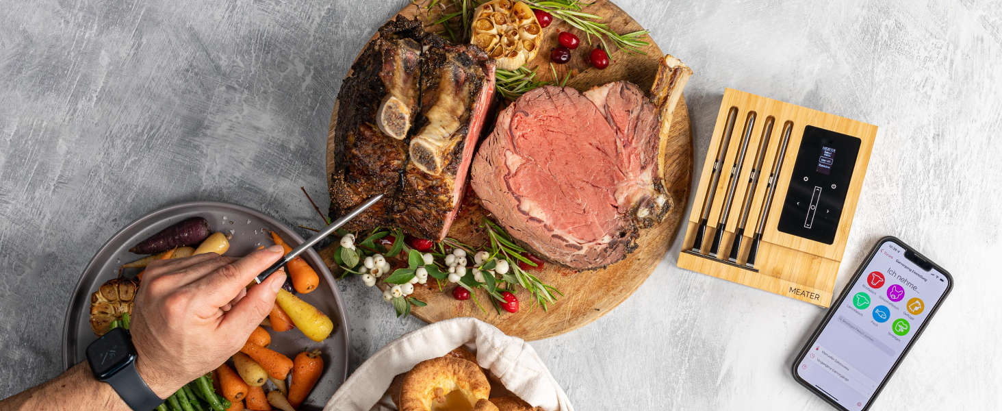 MEATER Block: Бездротовий розумний термометр для м'яса | Для приготування в духовці, на грилі, мангалі, BBQ, Smoke та Rotisserie | Bluetooth та WiFi | 50+ рецептів в додатку