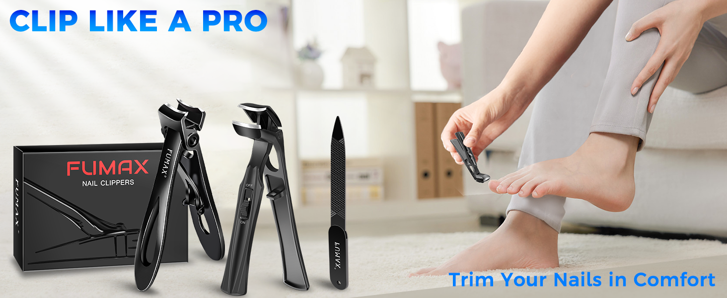 Кусачки для нігтів для літніх людей з широкою щелепою та довгою ручкою, кусачки для кутикули з кутовою головкою, набір для педикюру з контейнером для збору обрізків, чорні, подарунок для жінок та чоловіків