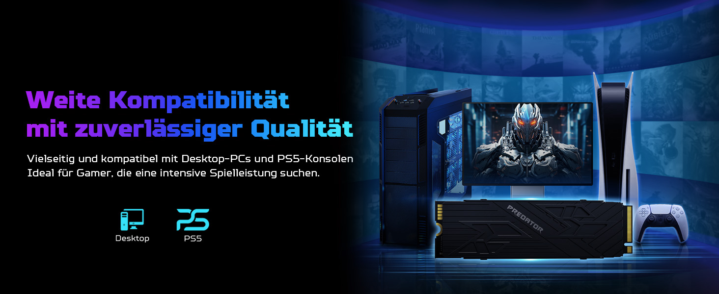 SSD Acer Predator GM7000 1TB NVMe PCIe Gen4 з DRAM Cache - для ПК, ноутбука, PS5