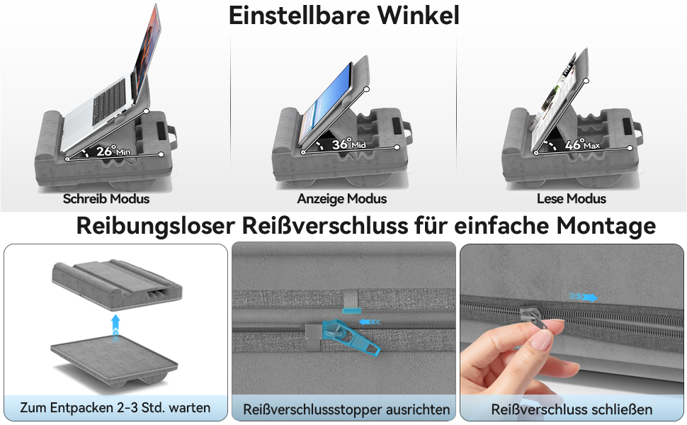 Підставка для ноутбука з регулюванням кута нахилу, подушка для рук, чорна (до 16 дюймів)