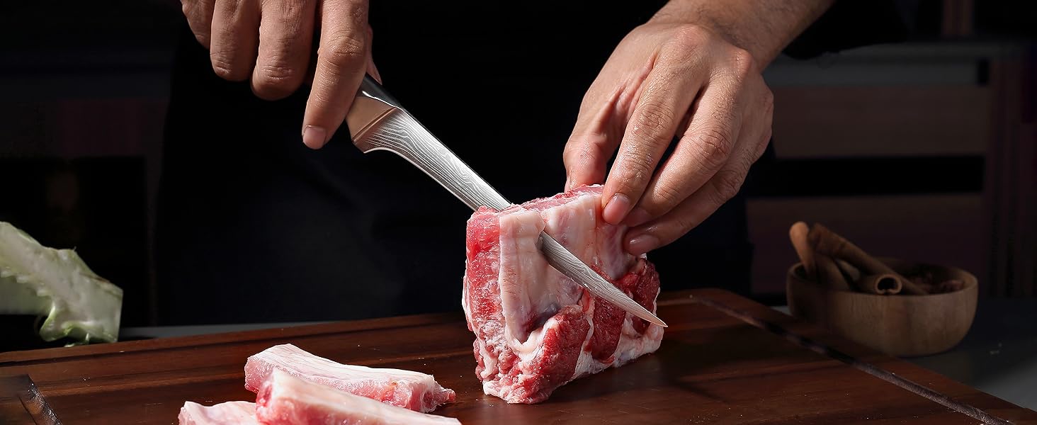 Японський кухонний ніж YOTSUBA 22 см - професійний шеф-ніж з високоякісної нержавіючої сталі з ергономічною ручкою, 18 см ніж для філетування