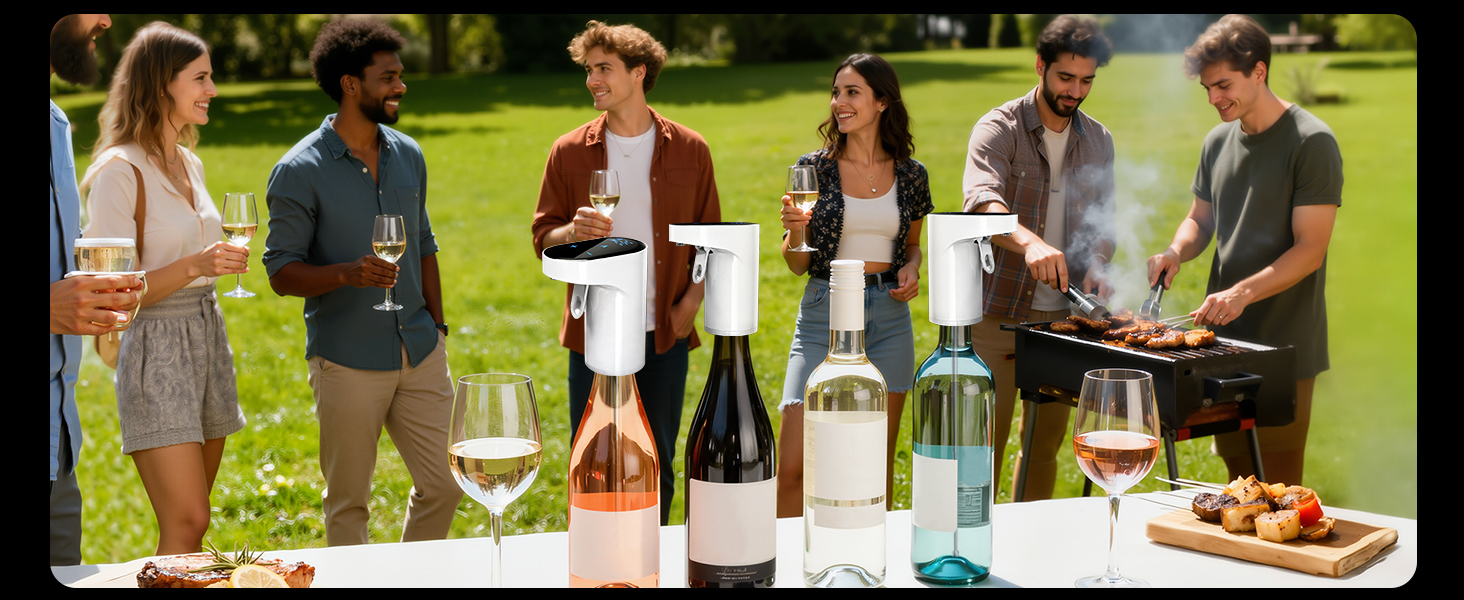 Електричний декантер для вина 5-в-1 з регульованою дозуванням, цифровий виливач, автоматичний дозатор вина, подарунок на день народження, День святого Валентина