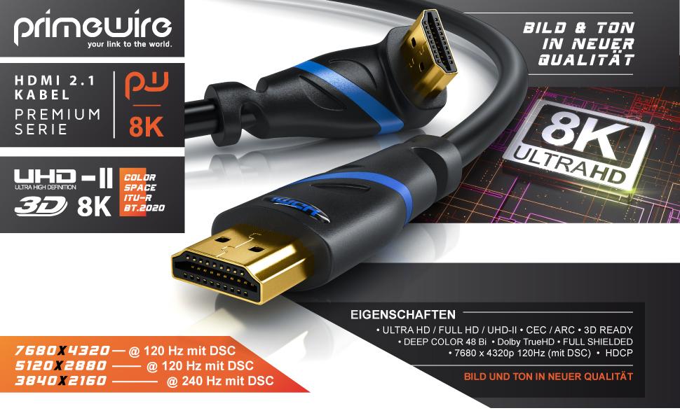 HDMI кабель 8K 2.1 з кутовим конектором 90° - 3 метри. Підтримка 8K@60Hz, DSC, UHD II, Dynamic HDR, eARC, VRR, Dolby Vision