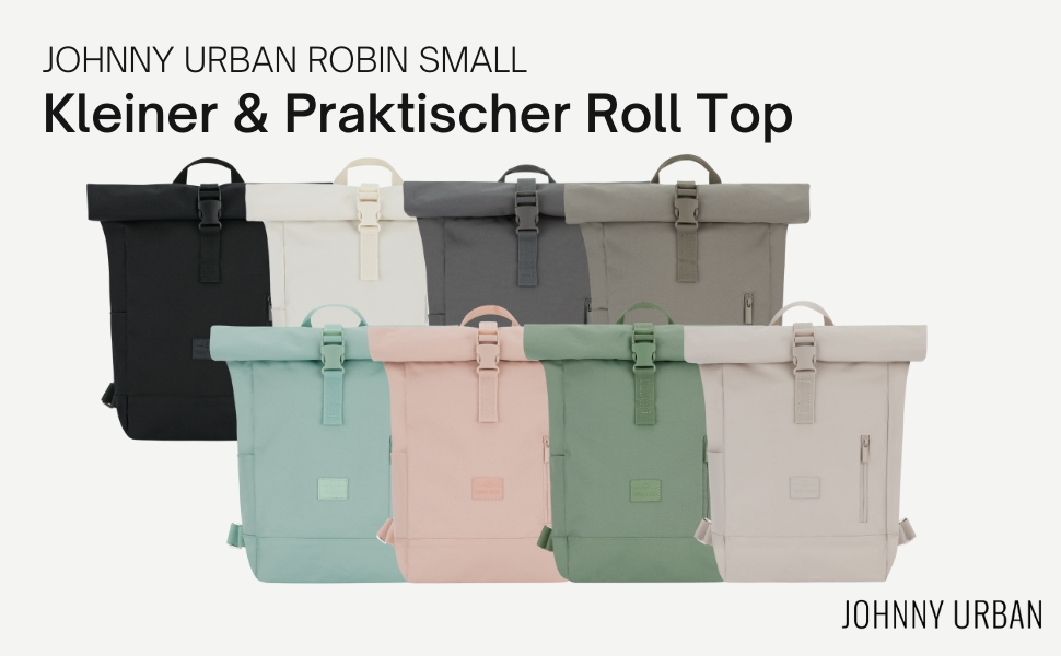 Рюкзак Johnny Urban Robin Small для жінок і чоловіків, компактний водонепроникний роллтоп із відділенням для ноутбука 12