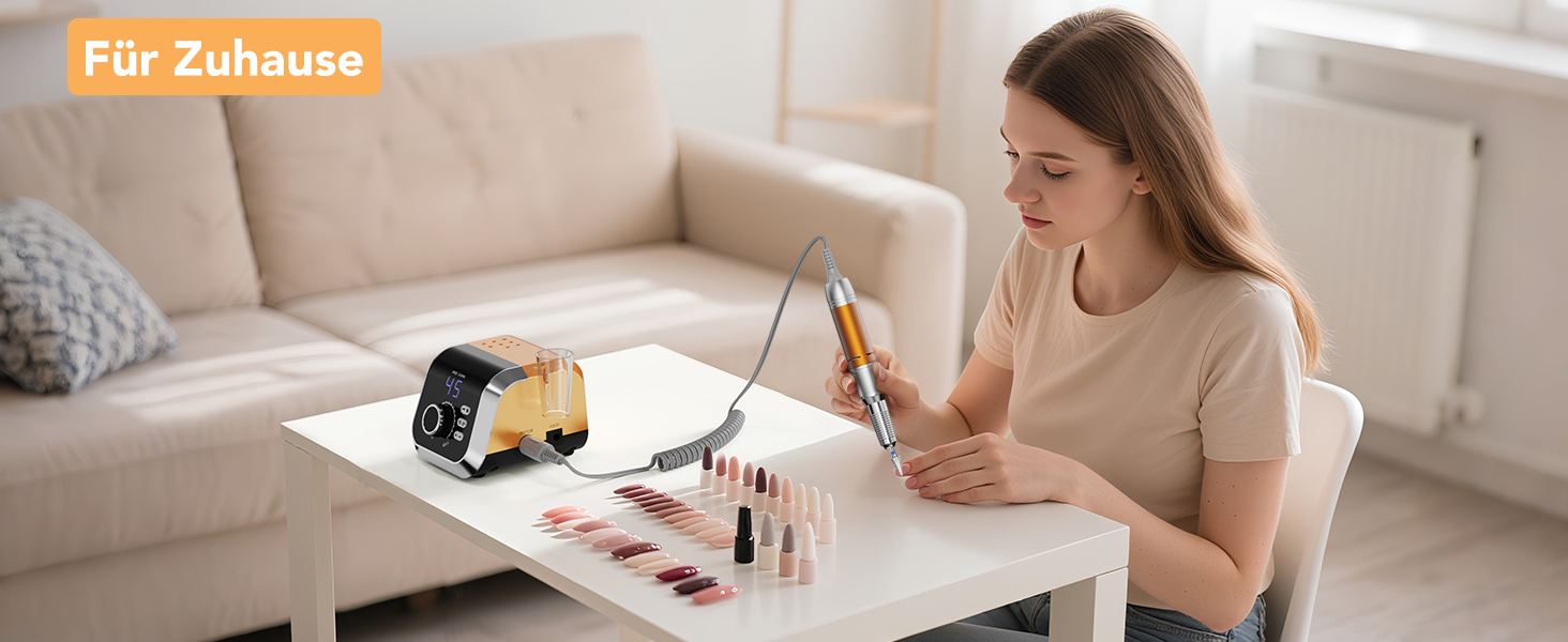 Професійний електричний фрезер для нігтів Nagelfräser 45000 об/хв з педаллю, LCD дисплеєм, 45 швидкостей, F/R, функція паузи, для гель-манікюру, для салону та дому