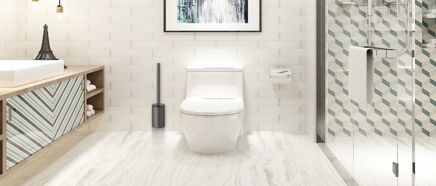 Набір для чищення унітазу з нержавіючої сталі 304, комплект з 2 насадками (круглі сірі)