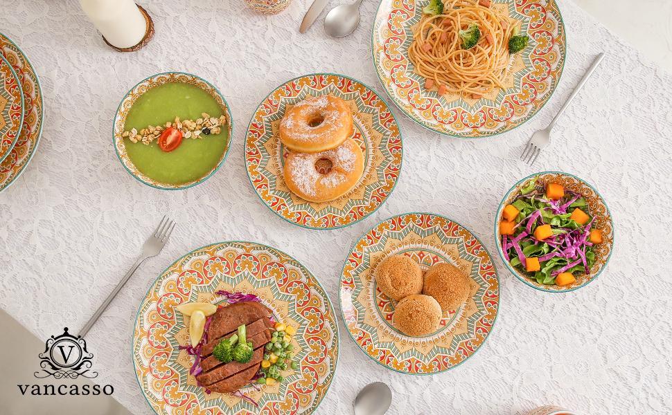 Сервіз столовий порцеляновий Vancasso MANDALA, 32 елементи, для 8 осіб, ручної роботи, богемський стиль