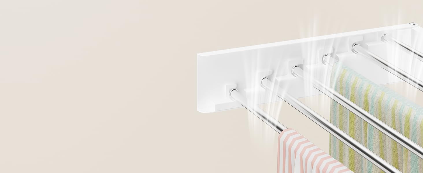 Настінна сушарка для одягу розкладна 32', Біла - Kleidung zusammenklappbar, Handtuch-Trockengestell