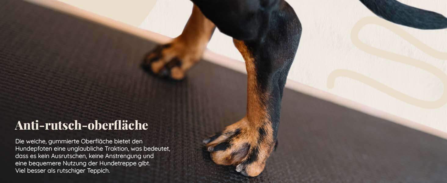 Рампа для собак Hunderampe: регульована дерев'яна пандус для собак маленьких та великих порід - 18-53 см, для ліжка/дивану, з антиковзким покриттям