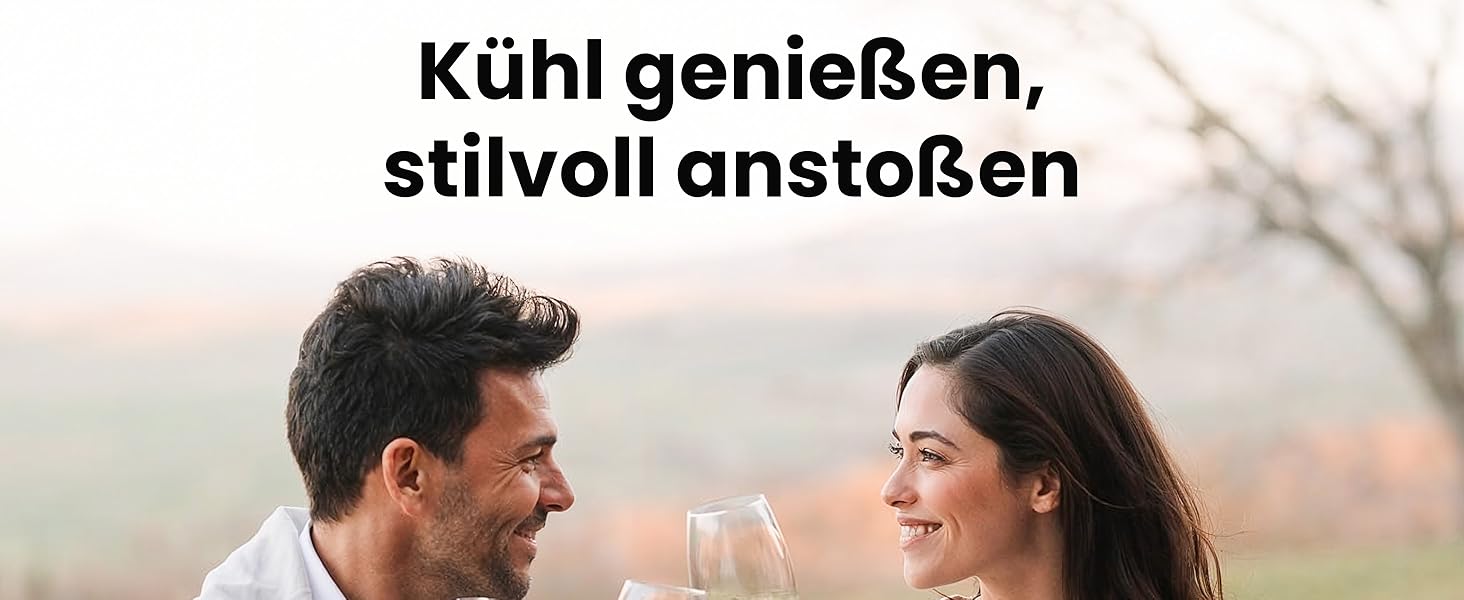 Охолоджувач для вина Vinenco з нержавіючої сталі, для шампанського та секту, з подвійними стінками, ізольований | Охолоджувач для винних пляшок, білого вина, аксесуар для вина, подарунковий набір для чоловіків та жінок