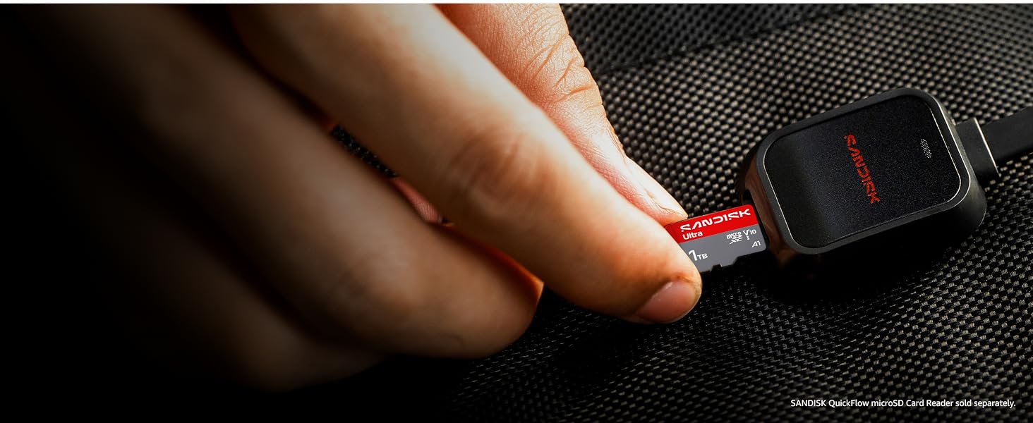 Карта пам'яті SanDisk Ultra microSDXC 1TB UHS-I (до 195 МБ/с, V10, U1, A1) з SD-адаптером для смартфонів, планшетів та камер