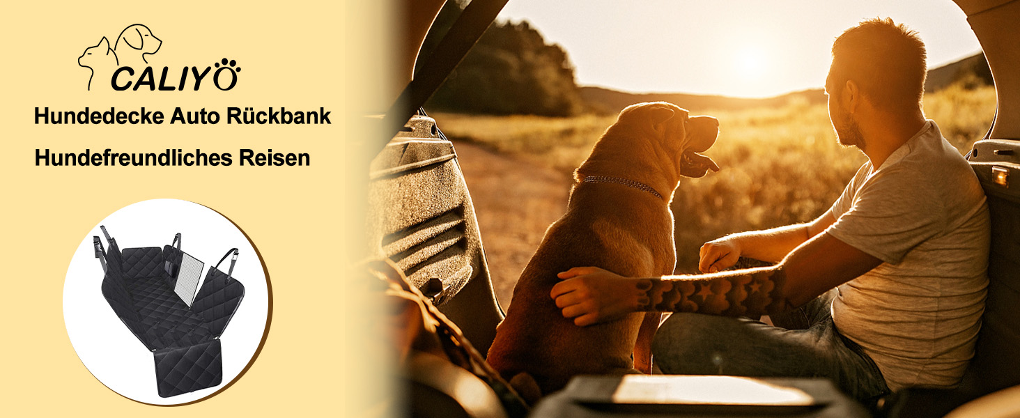 Накладка на сидіння автомобіля для собак Caliyo, 143.5x134 см, чорна. Захист заднього сидіння, водовідштовхувальна, анти-царапин, з боковими захистами та віконцем. Універсальна.