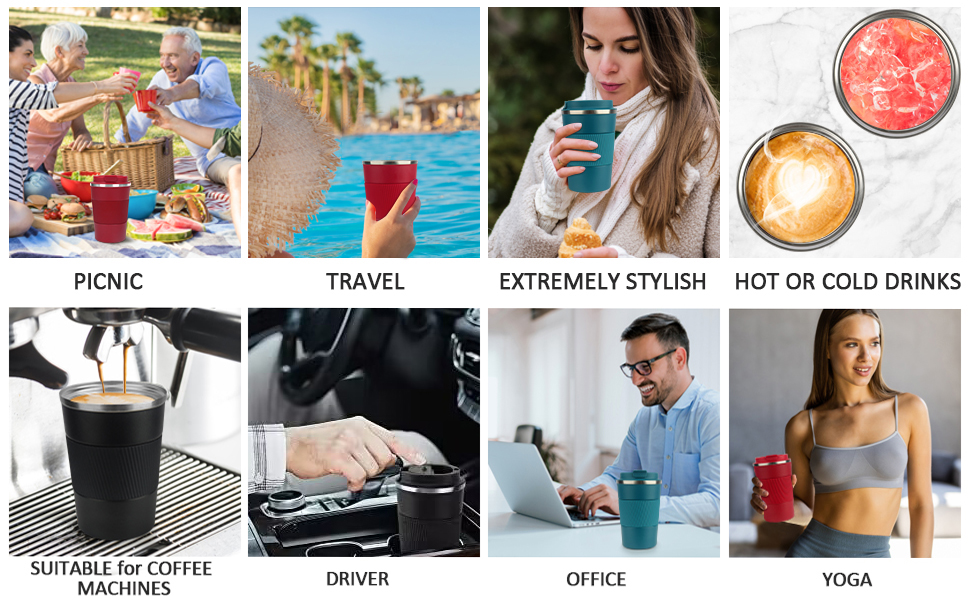 Термокружка з нержавіючої сталі, 380 мл, блакитна. Ізольована термокружка для напоїв, подорожей, авто. З кришкою, подвійні стінки, не протікає.