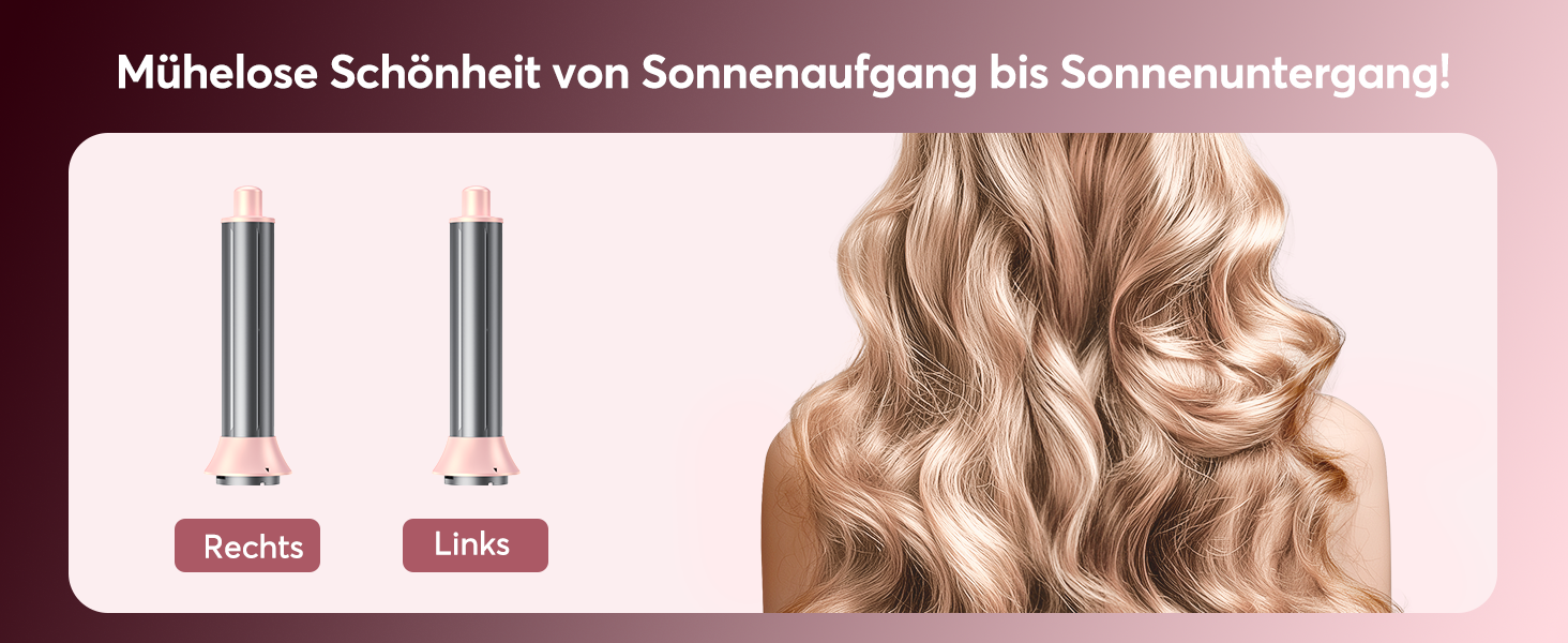 Airstyler 5-в-1: Фен-щітка, стайлер для локонів, випрямляч, сушарка, з чохлом, рожевий