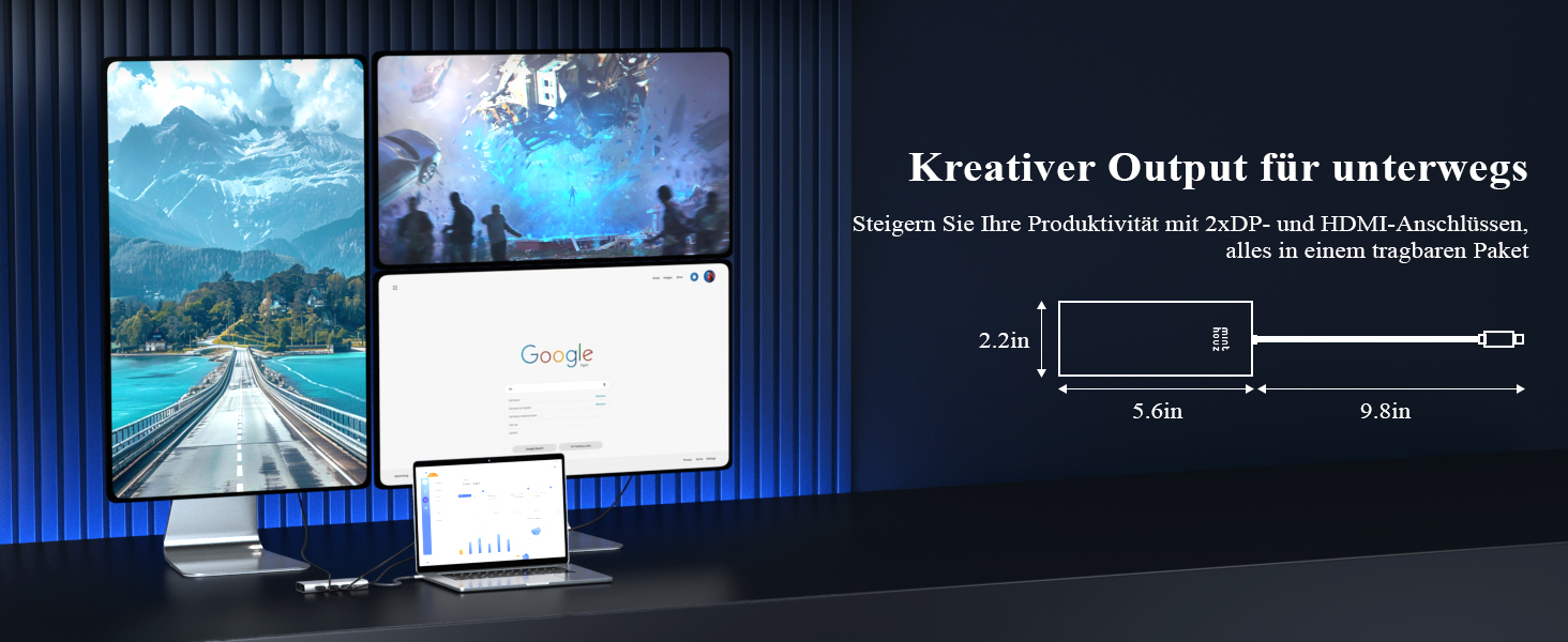 Док-станція Minthouz USB-C для HP, Lenovo, Dell: 12 в 1, 8K@30Hz/4K@144Hz, 4xUSB, 100W PD, 2.5G LAN, SD/TF, 3.5mm, Thunderbolt 3/4