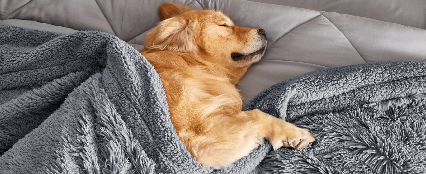 Водонепроникний коврик для собак BEDSURE 100x120 см - м'який, плюшевий, для великих собак та котів, сірий