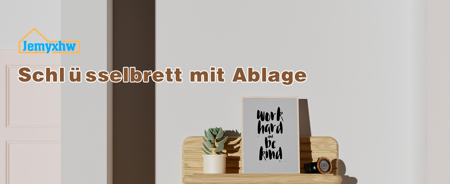 Дерев'яне ключове дошка з полицею та 6 гачками для прихожей, коридору, кухні