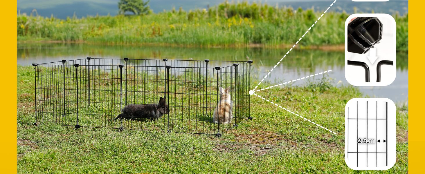 Вольєр для кроликів Lionto: міцний метал, 144x74x46 см, розширюваний, просте збирання та чистка, для дому та вулиці
