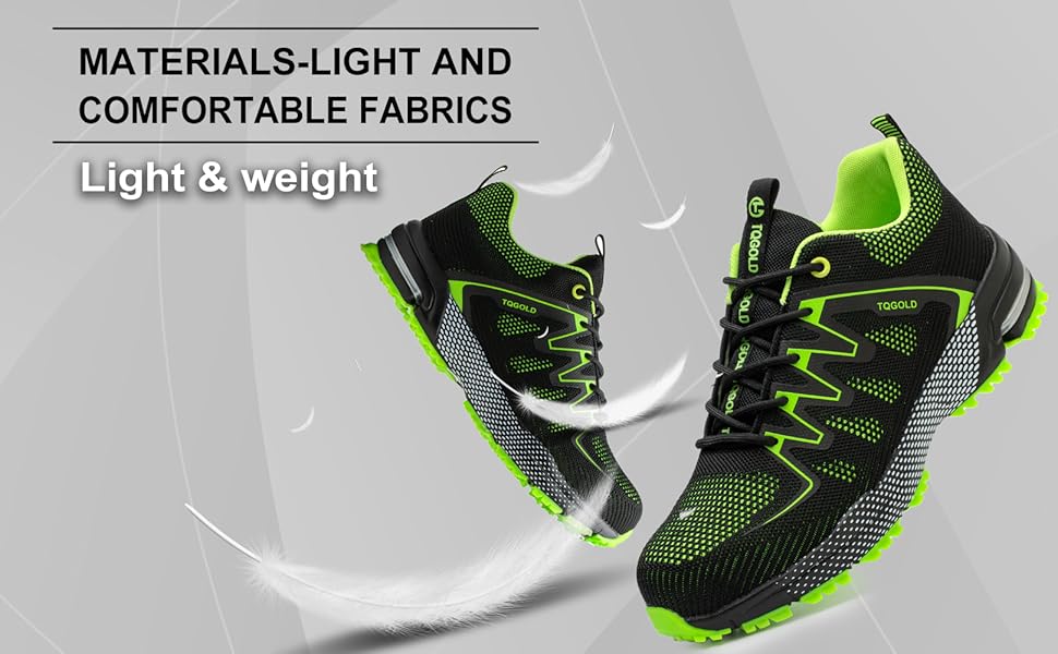 Черевики робочі AONEGOLD для чоловіків та жінок, легкі, з металевим капом, антиковзаючі, дихаючі, спортивні, розмір 36-48 EU (38 EU, 8395 Blue)