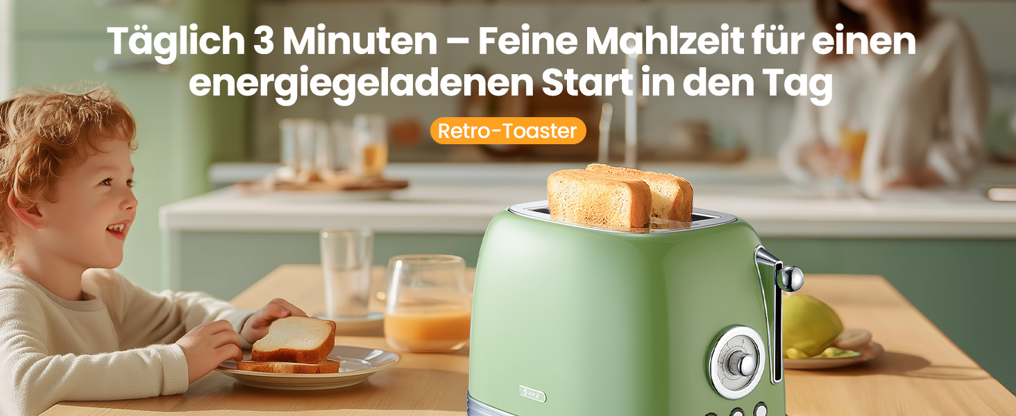 Електричний чайник та тостер-сет Retro з нержавіючої сталі, 2200 Вт, 1.8 л, для чаю, кави, дитячого харчування, без BPA, зелений