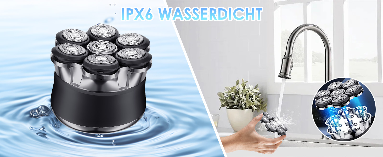 Електрична бритва Glatzen для чоловіків з плаваючою головкою, LED-дисплеєм, 2 режимами, Type-C зарядкою, водонепроникна, чорна