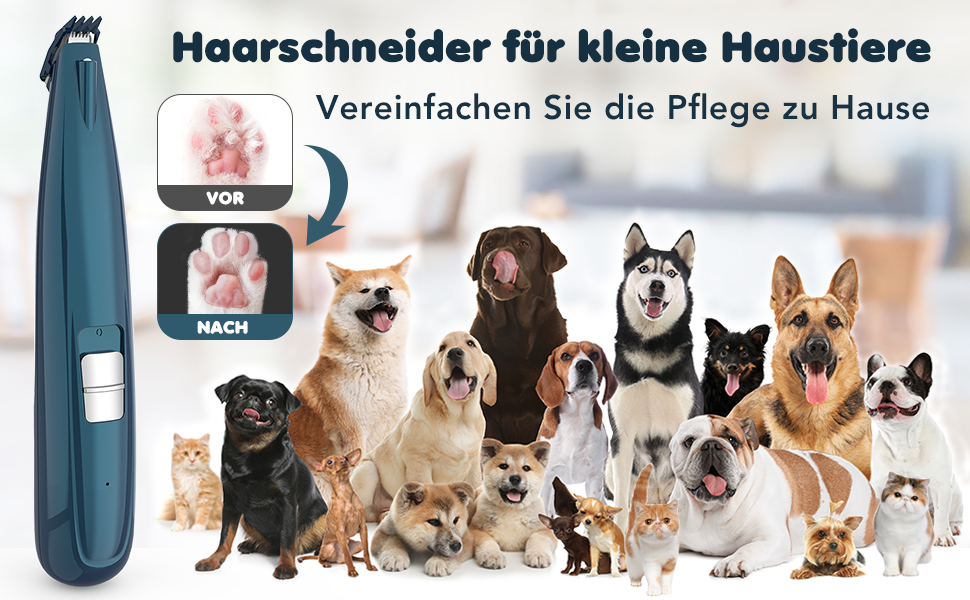 Професійна машинка для стрижки шерсті собак та котів з LED-підсвічуванням, акумуляторна