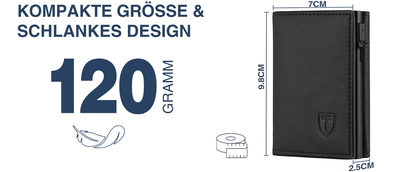 Чоловічий гаманець з відділенням для монет та RFID захистом, шкіряний, slim модель, 10 відділень для карток, чорний