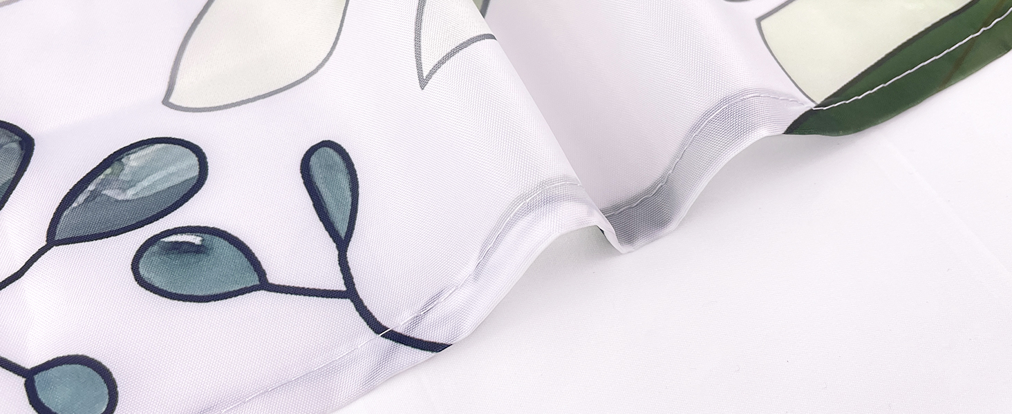 Штора для душу 200x200 см, зелені листя, антигрибкова, текстильна, водовідштовхувальна, пральна, поліестер, з кільцями (12 шт.) для ванної кімнати