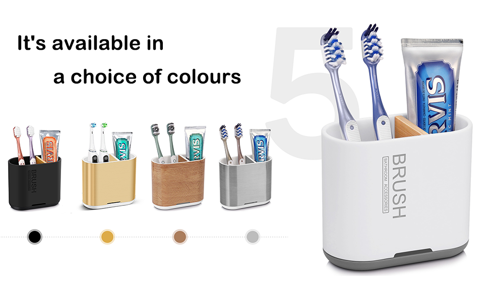 Тримач для зубної щітки електричної, органайзер для ванної кімнати, знімний, з отвором для стоку води, для сім'ї, дітей (Brushed Gold, Medium)