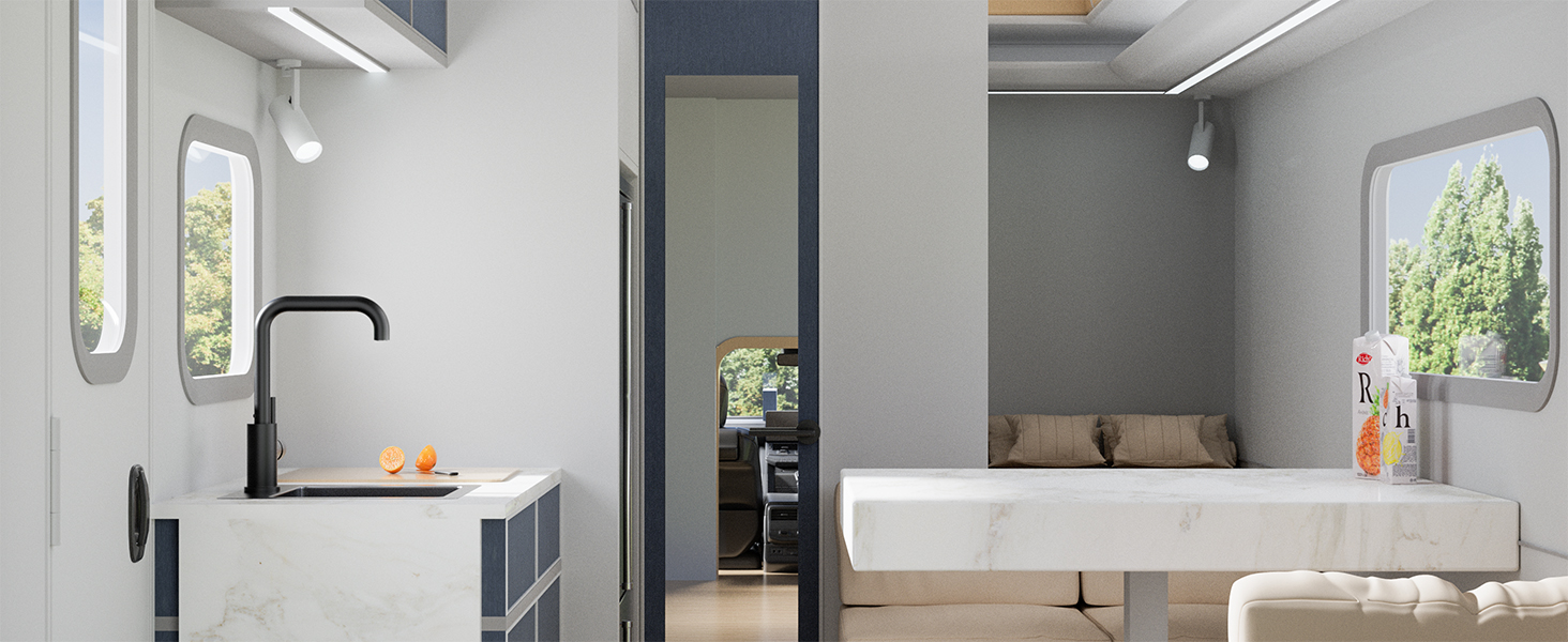 Змішувач кухонний FORIOUS, поворотний 360°, L-подібний, для 1 отвору, матовий чорний