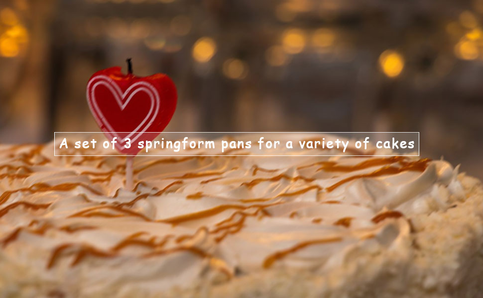Набір форм для випічки тортів (3 шт.) з антипригарним покриттям, карбонова сталь, круглі, серцеподібні, квадратні