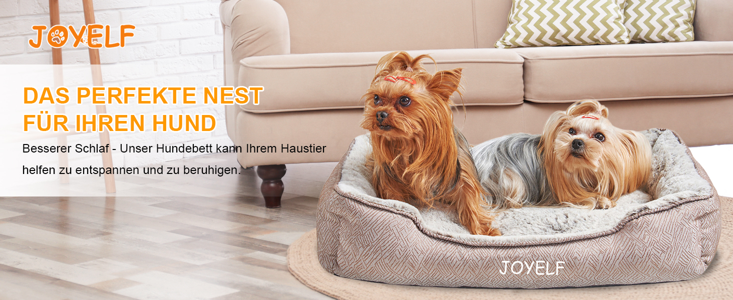 Крісло-лежанка для собак та котів Joyelf, миюче, заспокійливе, анти-стрес, м'яке, плюшеве, для цуценят, кошенят та маленьких собак, прямокутне (81x58 см, колір кава)