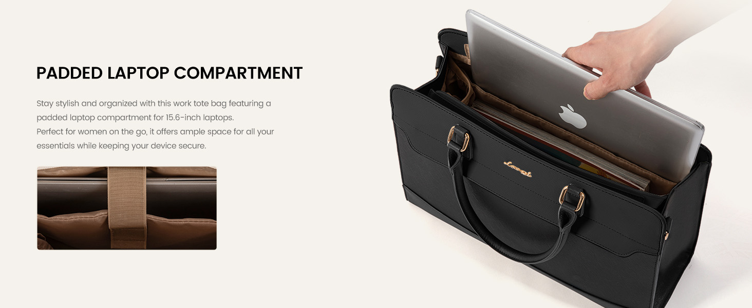 LOVEVOOK Сумка для ноутбука 15.6 дюймів, жіноча, велика, шкіряна, для роботи, навчання, офіційна, універсальна, на плечі, тоут, шкіряна сумка LOVEVOOK Violett-schwarz