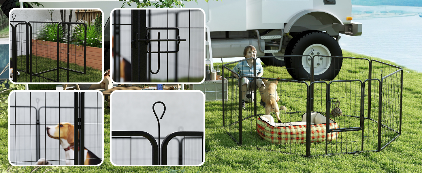 Летворешітка PawHut для цуценят, 8-секційна, 80x80 см, для собак, котів, тварин, внутрішня та зовнішня | PawHut