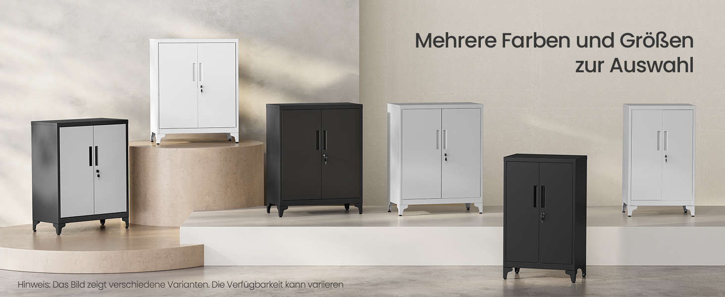 SONGMICS File Cabinet, Multi-Purpose Cabinet, Office Cabinet with 2 Doors, Lockable Cabinet, Steel Storage Cabinet, for Study Room, Living Room, Matte White OMC012W01