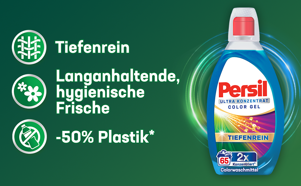 Рідкий пральний засіб Persil Ultra Konzentrat Color для кольорових речей, 2 x 65 прань, з технологією Tiefenrein-Plus проти стійких плям