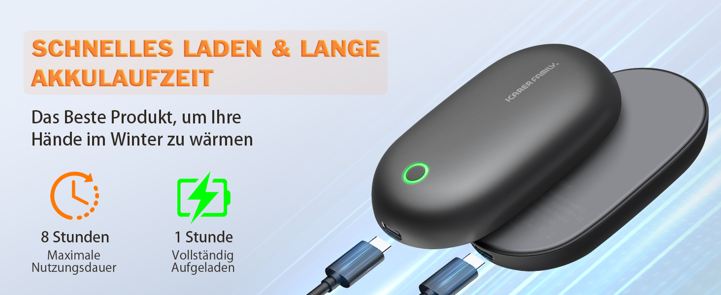 Електричні грілки для рук 2 шт. – Магнітні, швидко нагріваються, багаторазові USB-грілки з шнурком, компактні електричні грілки для активного відпочинку та дітей взимку