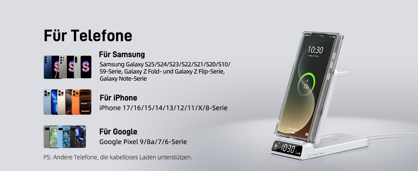 Бездротовий зарядний пристрій MagSafe 3-в-1 для Samsung Galaxy Fold/Flip, S24/S25 Ultra, Watch/Buds (Білий)